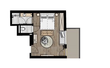 Floor plan for the lifestyle suite in the Margarethenstein